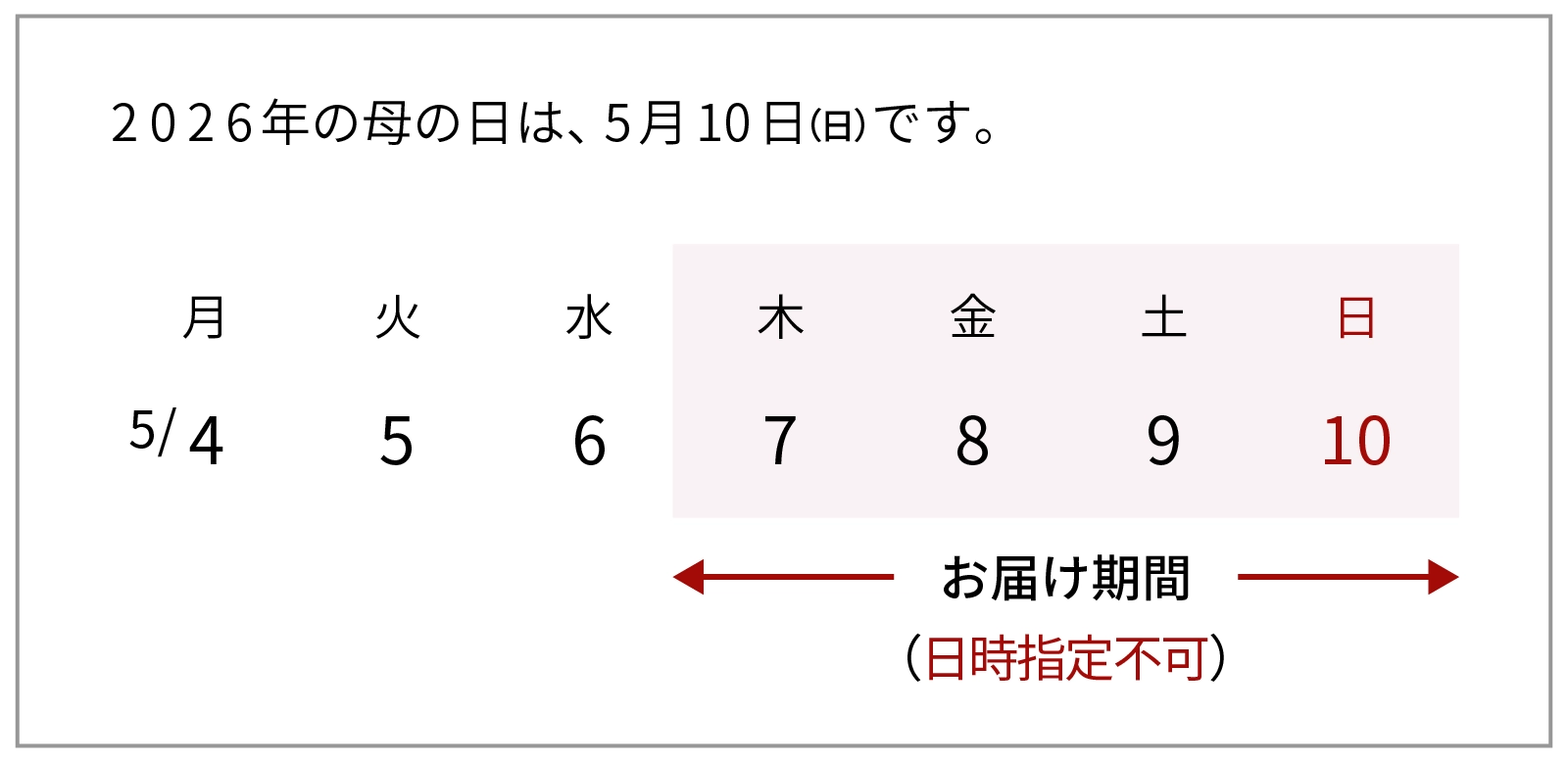 母の日カレンダー
