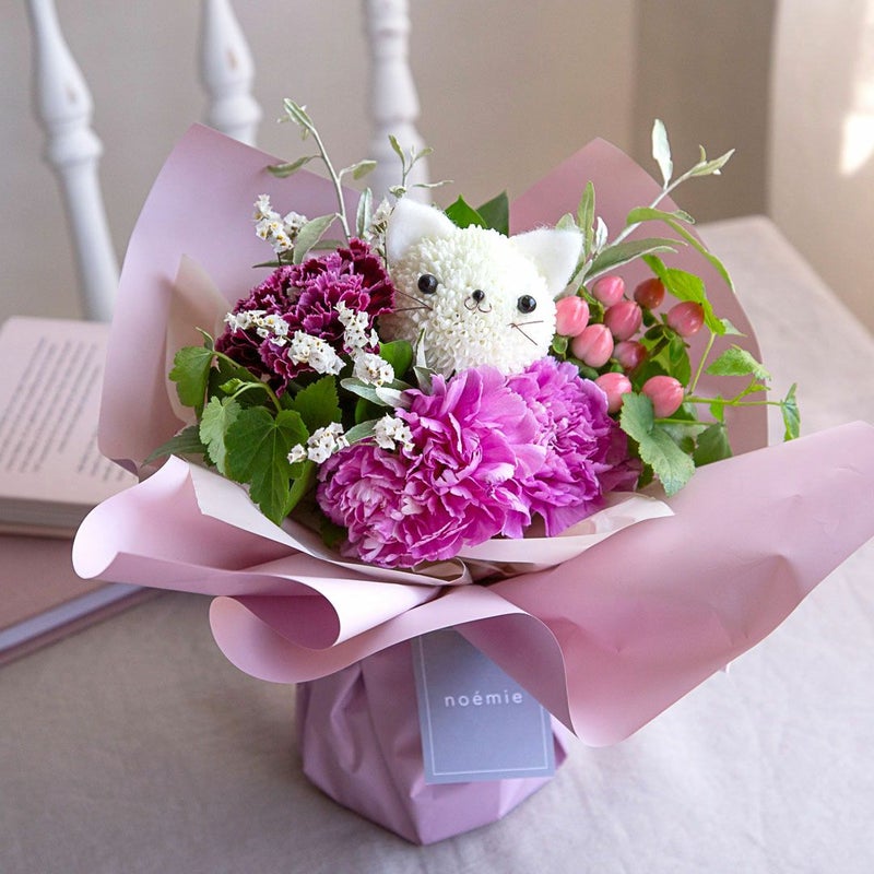 そのまま飾れるこねこのブーケ(M)の画像