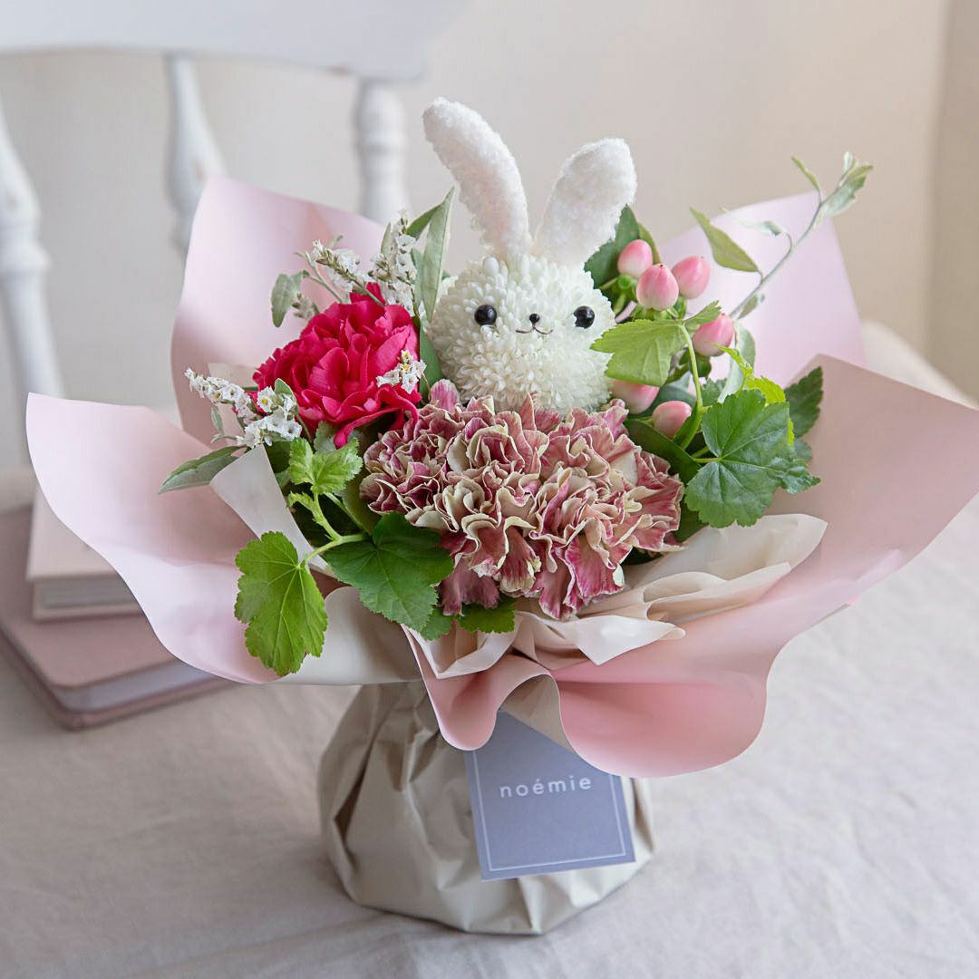 ニュアンス♡花束うさぎのヘアゴム ハンドメイド レジン ホワイト 白 ブーケ 花 000000000457-01.jpg?size=org&t