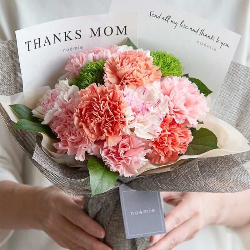 【母の日】そのまま飾れるメッセージブーケ(L)/アプリコット