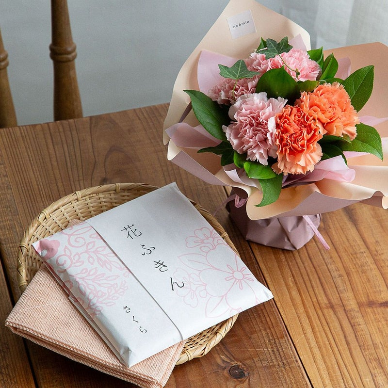 【母の日】中川政七商店花ふきん+そのまま飾れる花束セットの画像